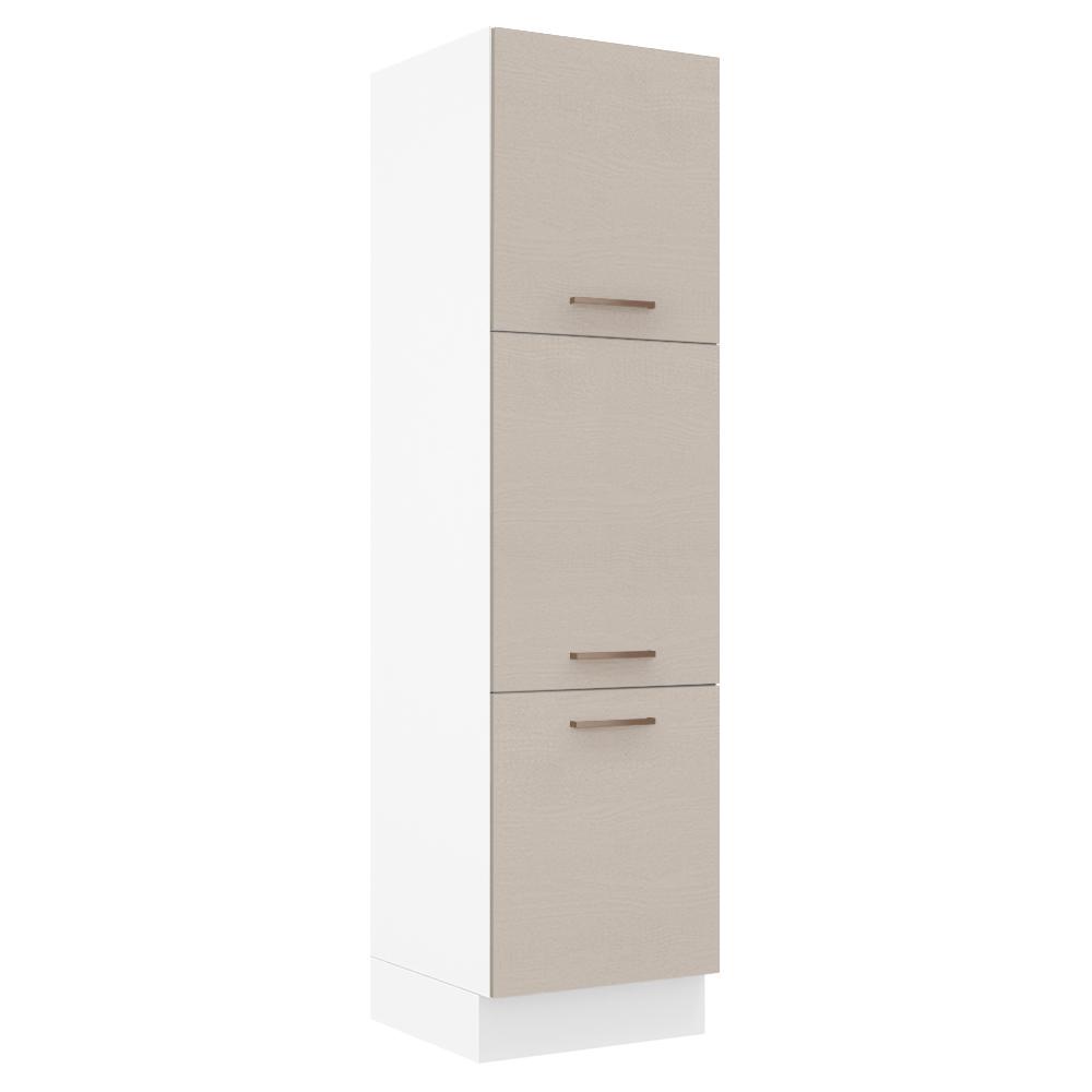 Paneleiro Armário de Cozinha 60 cm 3 Portas Branco/Crema Agata Madesa - Home & Living