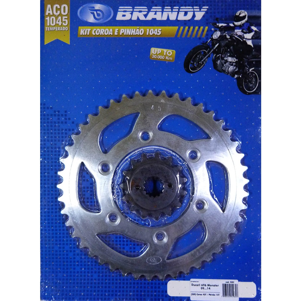 Kit Relação para Moto Ducati 696 Monster 2009 até 2014 Sem Corrente - Brandy