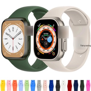 Pulseira De Silicone Para Relógio Apple 49mm 44mm 45mm 41mm 40mm 38mm 42mm 44 45 mm iwatch Série Ultra 7 se 3 4 5 6 8