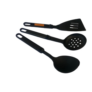 Jogo Com Espátula Colher E Escumadeira Em Nylon Nacional em Oferta na Shopee