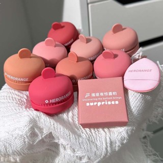 Herororange ~ Blusher Em Pó Sanduíche Mousse Creme Duradouro Natural 8 Cores À Escolha