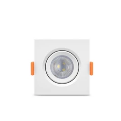 KIT 5 SPOT LED ELGIN LUMINÁRIA MR11 3W 3000K DIRECIONÁVEL QUADRADO