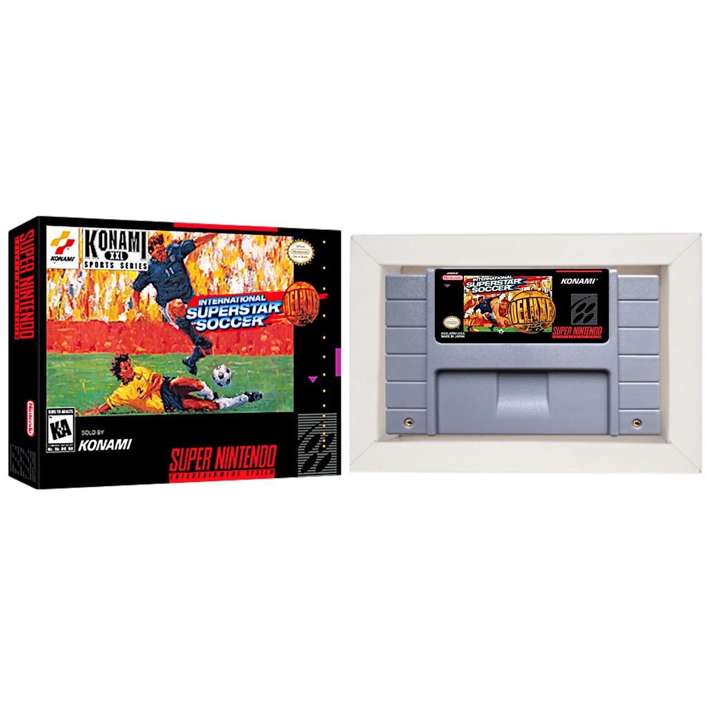 Cartucho de Super Nintendo International Superstar Soccer Deluxe com Caixa e Berço