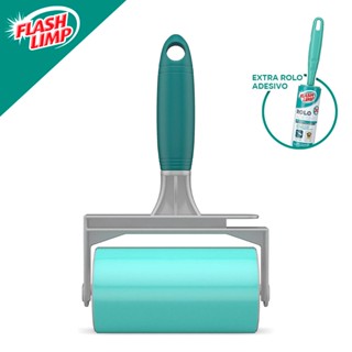 Rolo Adesivo Lavavel Tira Pelo Fiapos Poeira + Rolo Adesivo 30 Folhas Flash Limp FLP6497