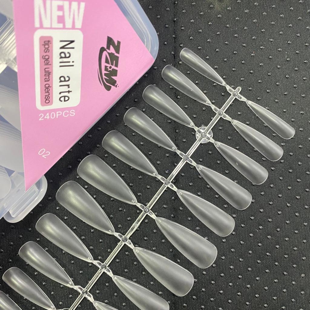 KIT 240 Unha Postiça Soft Gel Stiletto Fosca  Em Gel Transparente Acrigel Postiça Zem em Oferta na Shopee
