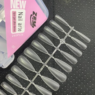KIT 240 Unha Postiça Soft Gel Stiletto Fosca  Em Gel Transparente Acrigel Postiça Zem em Oferta na Shopee