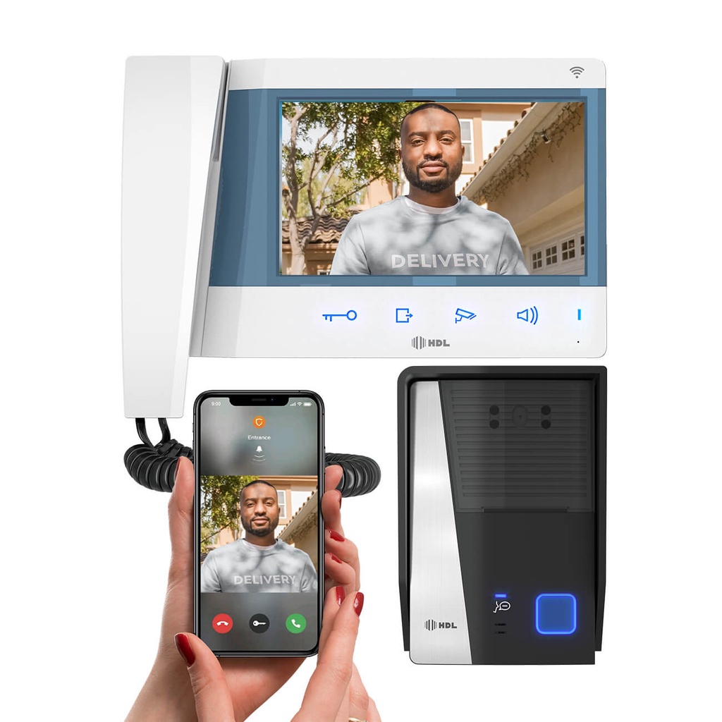 Vídeo Porteiro Com Wifi HDL Connect App Siga-Me Touchscreen Viva-Voz