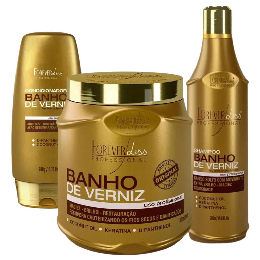 Kit Tratamento Banho de Verniz Forever Liss com Mascara 1kg