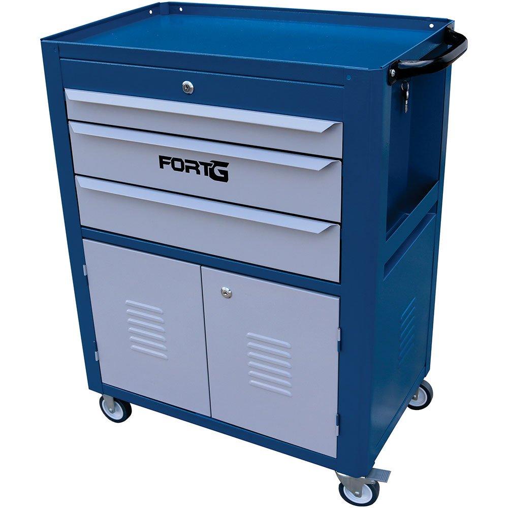 Carrinho Fechado Azul com 3 Gavetas