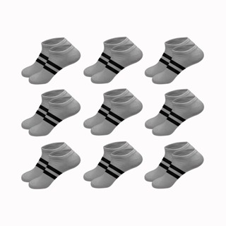 Kit 10 Pares de Meias Cano Curto Algodão Cinza M7