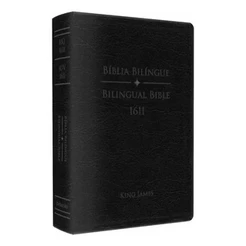 Bíblia King James 1611 | Bilíngue | Letra Normal | Capa Luxo Preta
