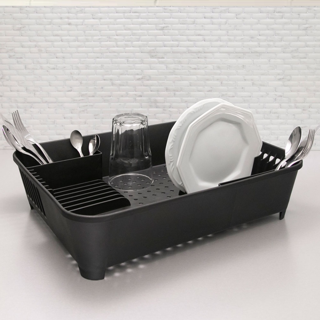 Escorredor de Louça Coza Brinox Porta e Seca Pratos Suporte p/ Copos Talheres e 14 Pratos