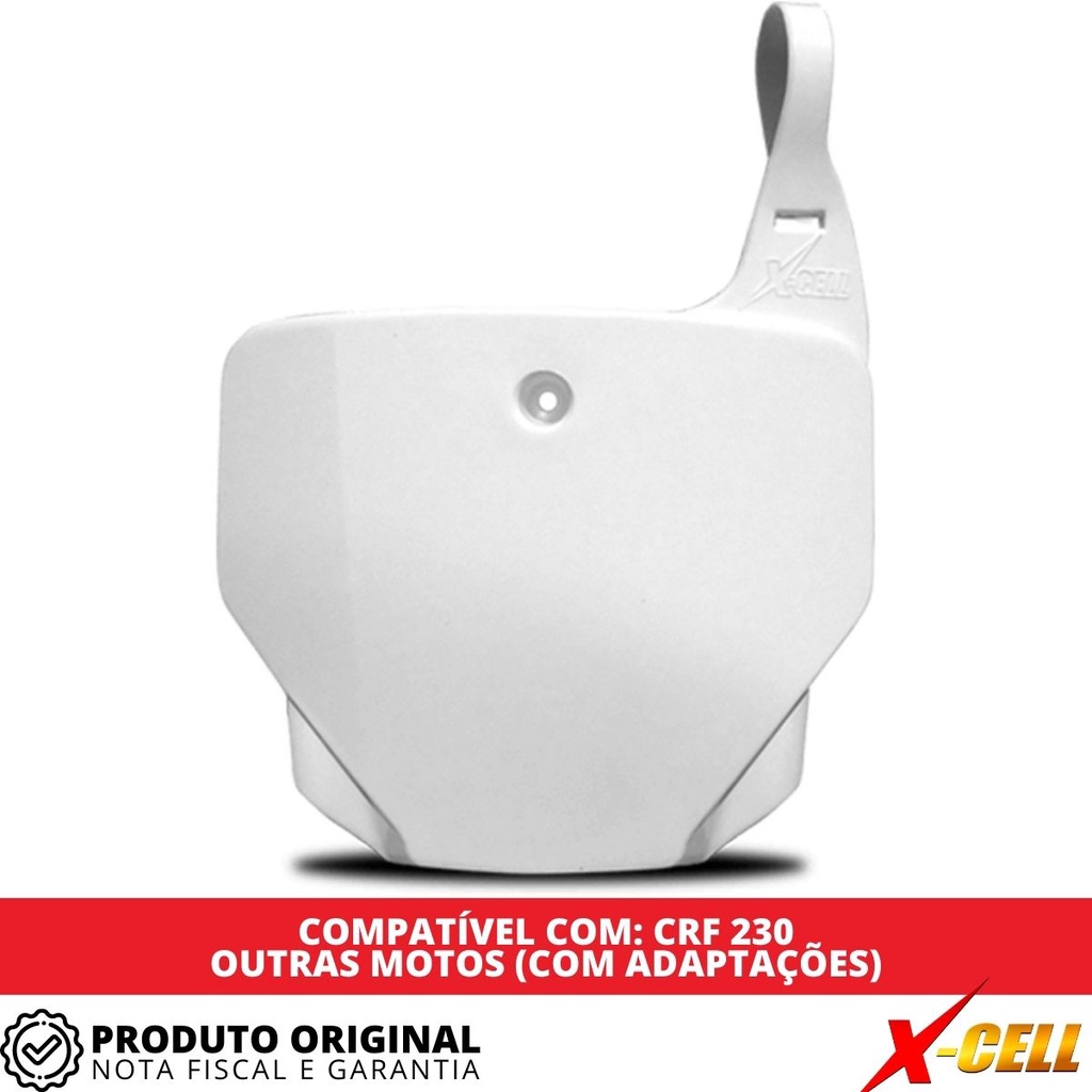 Number Plate Frontal Para Honda Crf 230 Trilha Motocross Enduro Branco Xcell - Todos Os Anos — imagem 2 de 2