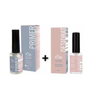 Kit Preparadores Desidrat 9ml + Primer Adesivador Sem Ácido 10ml Original Volia - Alongamento de Unhas Profissional