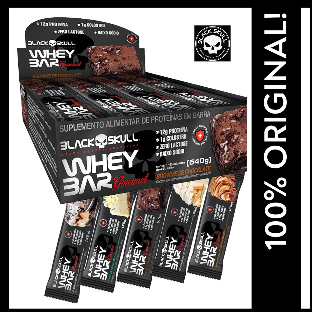 Barra Proteina Black Skull Whey Bar 45G - Sabores