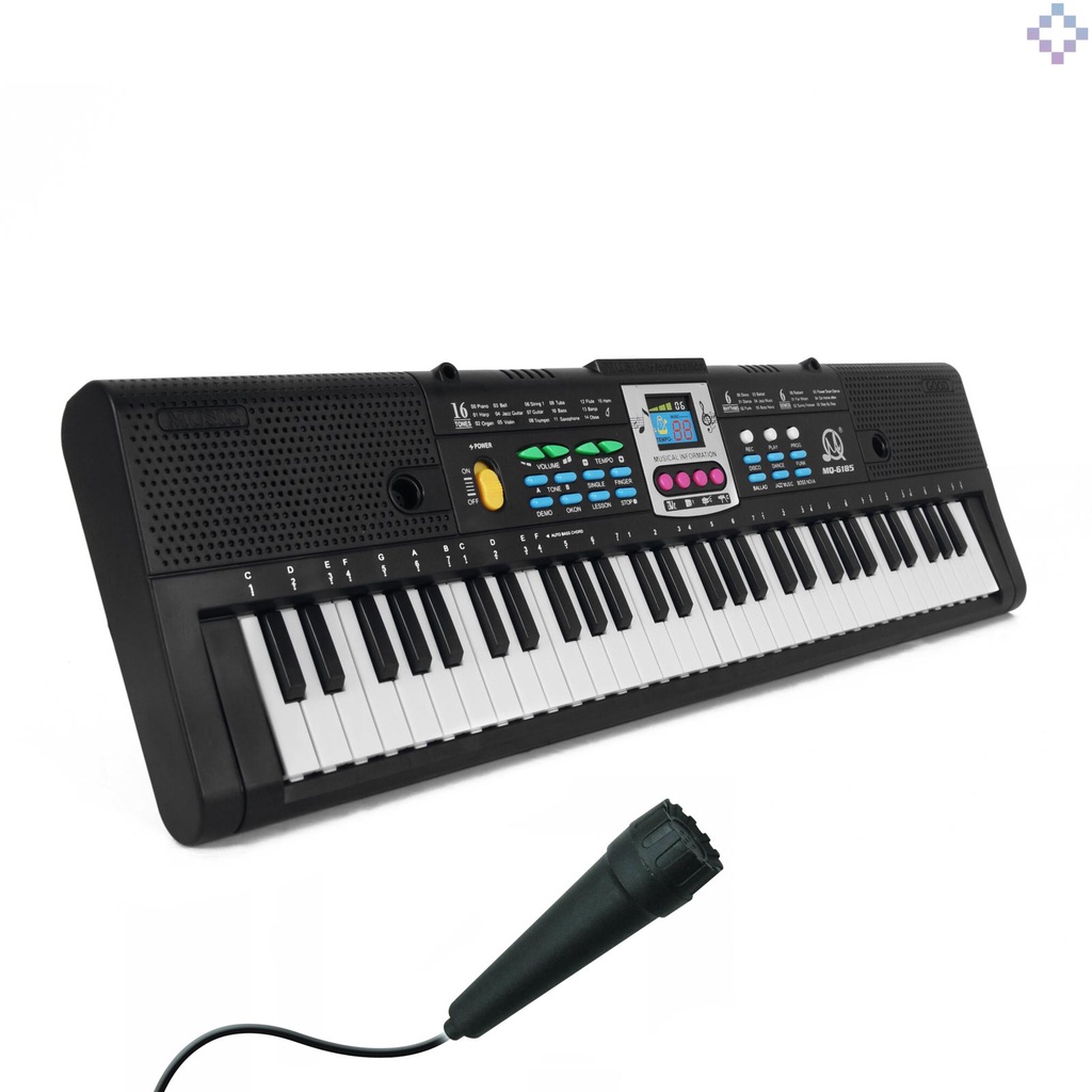 61 Chaves Música Digital Teclado Eletrônico Kids Piano Elétrico Multifuncional Para Estudante De Com Função Microfone Instrumento Musical [16] [Nova Chegada]