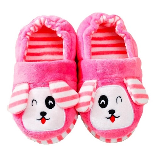 Pantufa Infantil Antiderrapante Menina Cachorro Pelo Inverno