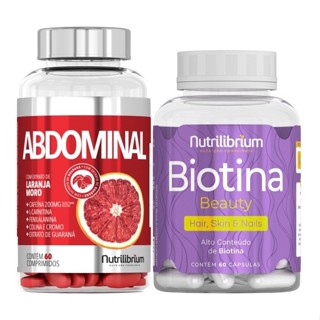 Abdominal 60 Comp Extrato Laranja Moro Cafeína + Biotina 60 caps Nutrilibrium