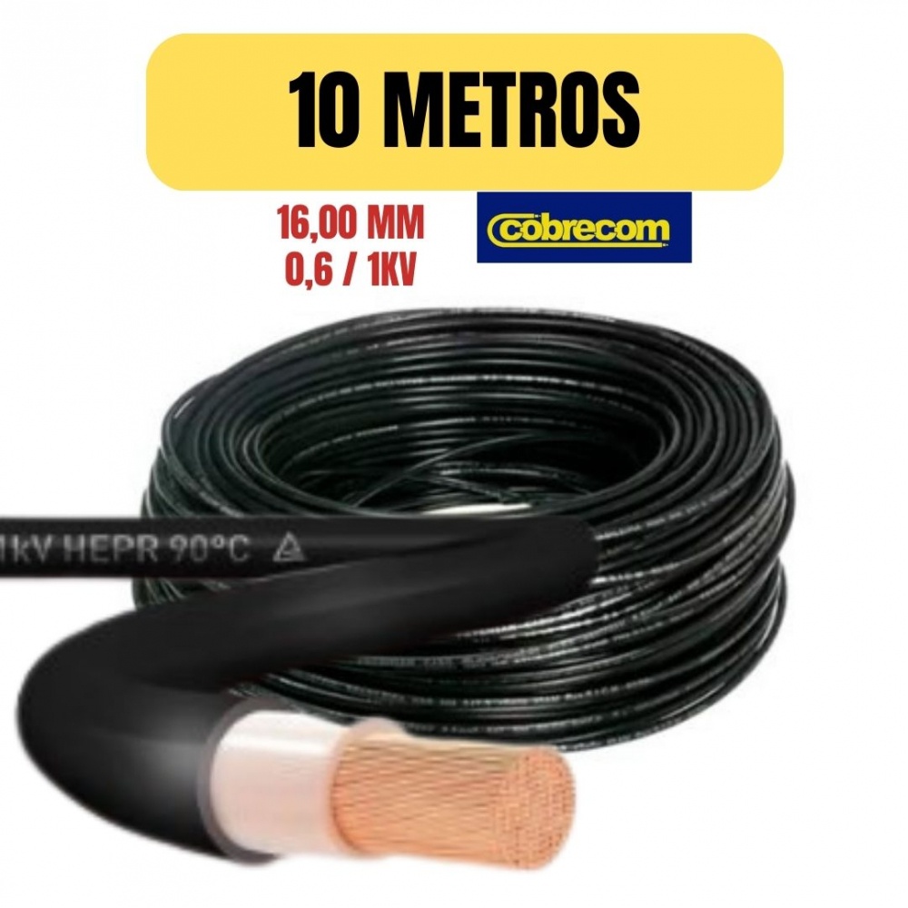 CABO FLEXIVEL NAX 0,6/1KV 16MM PRETO 10 METRO COBRECOM IMETRO