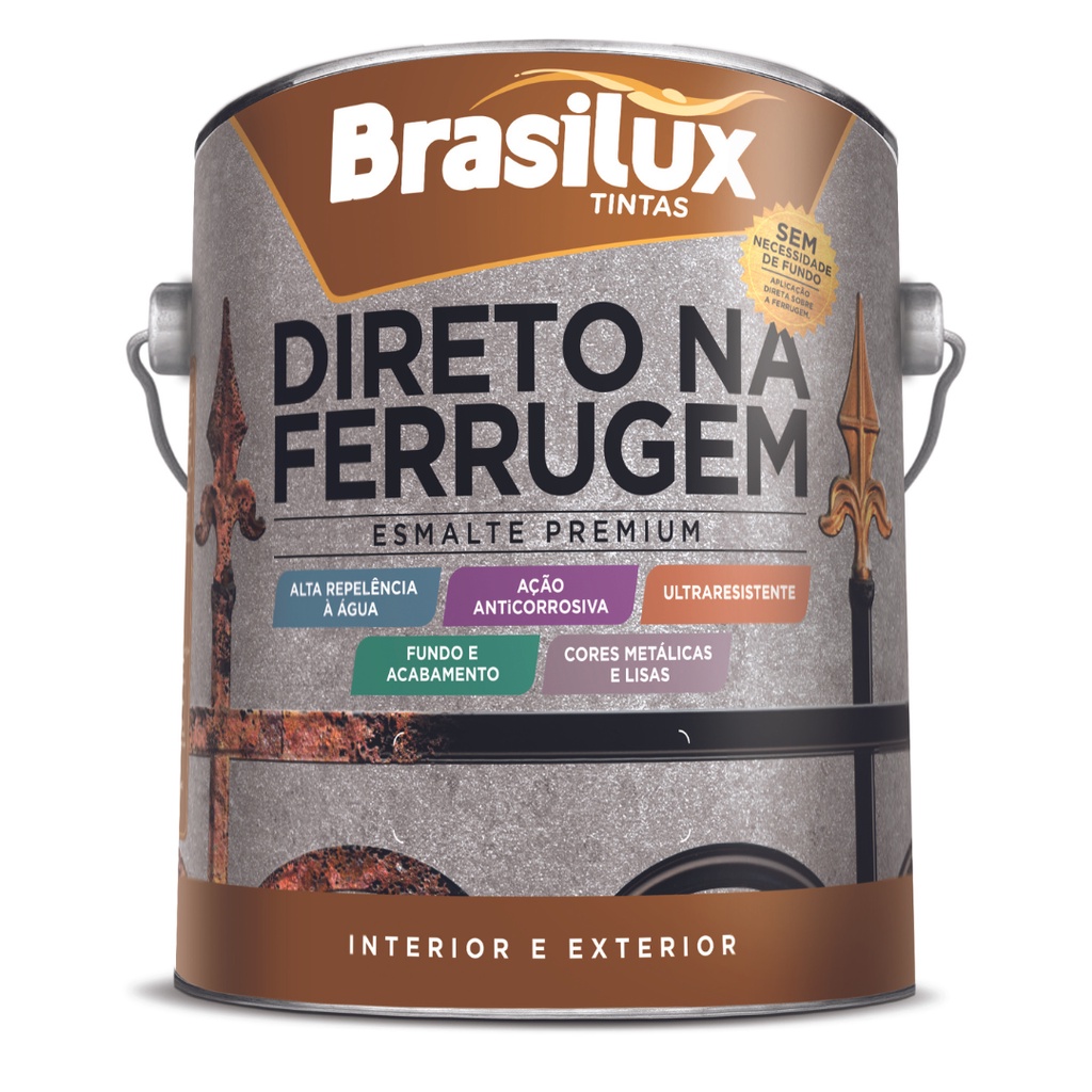 Tinta Esmalte Direto Na Ferrugem 3,6l Brasilux Escolha sua Cor em Oferta na Shopee