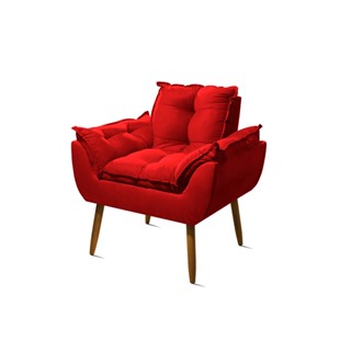 Poltrona Opala Decorativa De Luxo Vermelha