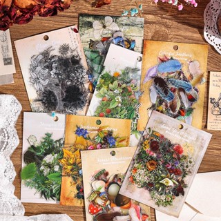 60 Pcs Natureza Autocolantes Transparentes Temáticos Plantas De Flora Decorativas Para Jornalismo Álbum De Fotos Colagem De Cartões Artesanato