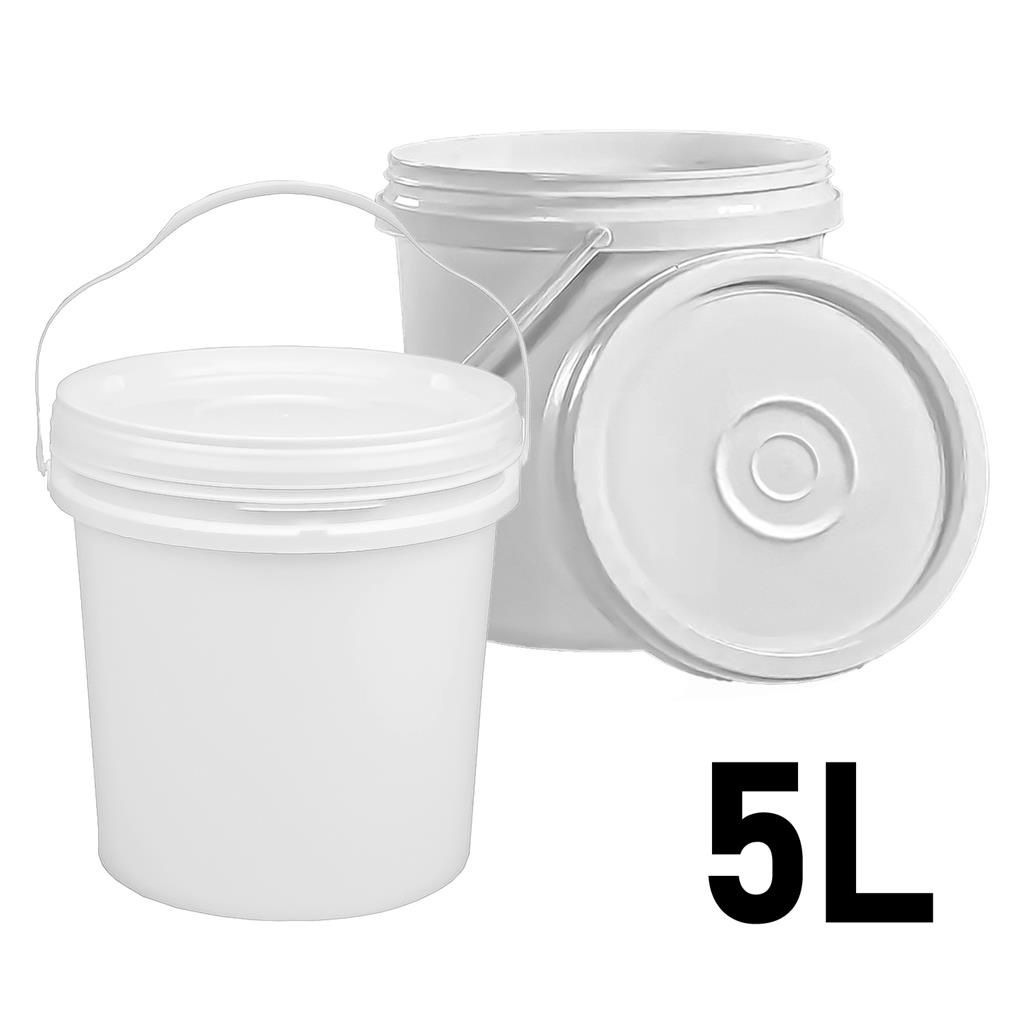 Balde Alimenticio 5 Litros Plastico Com Alca Plastica - Jaguar Plasticos