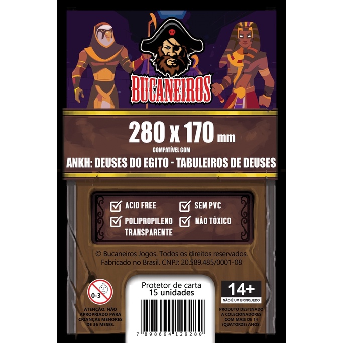 Sleeve Bucaneiros 280 x 170 mm Ankh: Deuses do Egito - 15 unidades