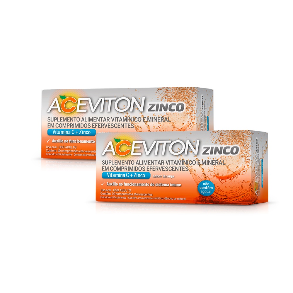 Vitamina C Aceviton e Zinco 20 Comprimidos Efervescentes