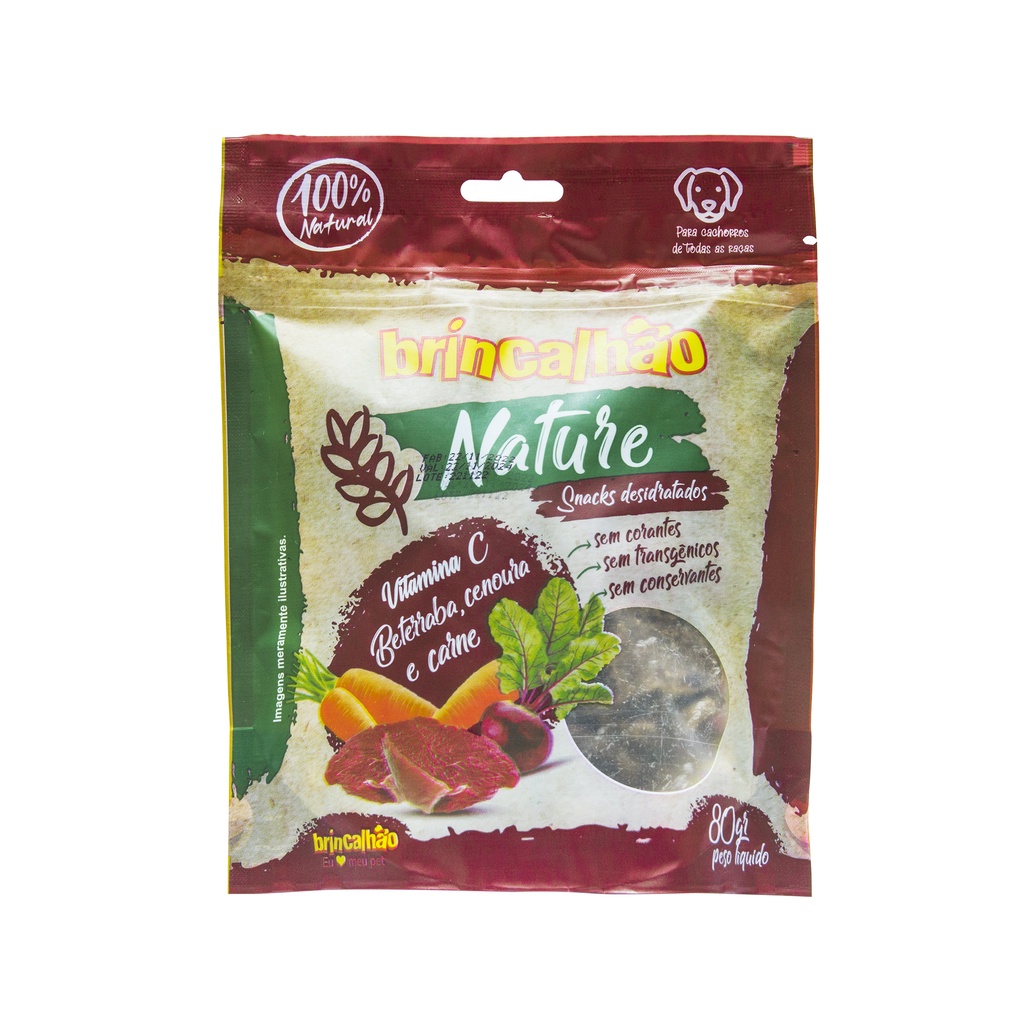 Petisco Peta para Cachorro Snacks Desidratados Nature - Beterraba, Cenoura e Carne