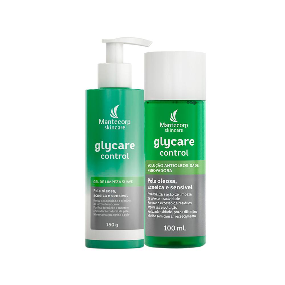 Kit Facial Mantecorp Glycare - Gel e Solução Antioleosidade 100ml - Beauty