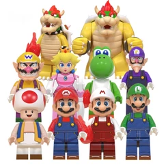Super Bros Mario Luigi Valeio Valluigi Yoshi Kinopio Grande Koopa Wario Personagem Mini Blocos De Construção Brinquedos