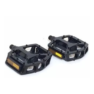 Pedal Plataforma 9/16 Aluminio Prata/preto Bicic Dh Bmx Bike