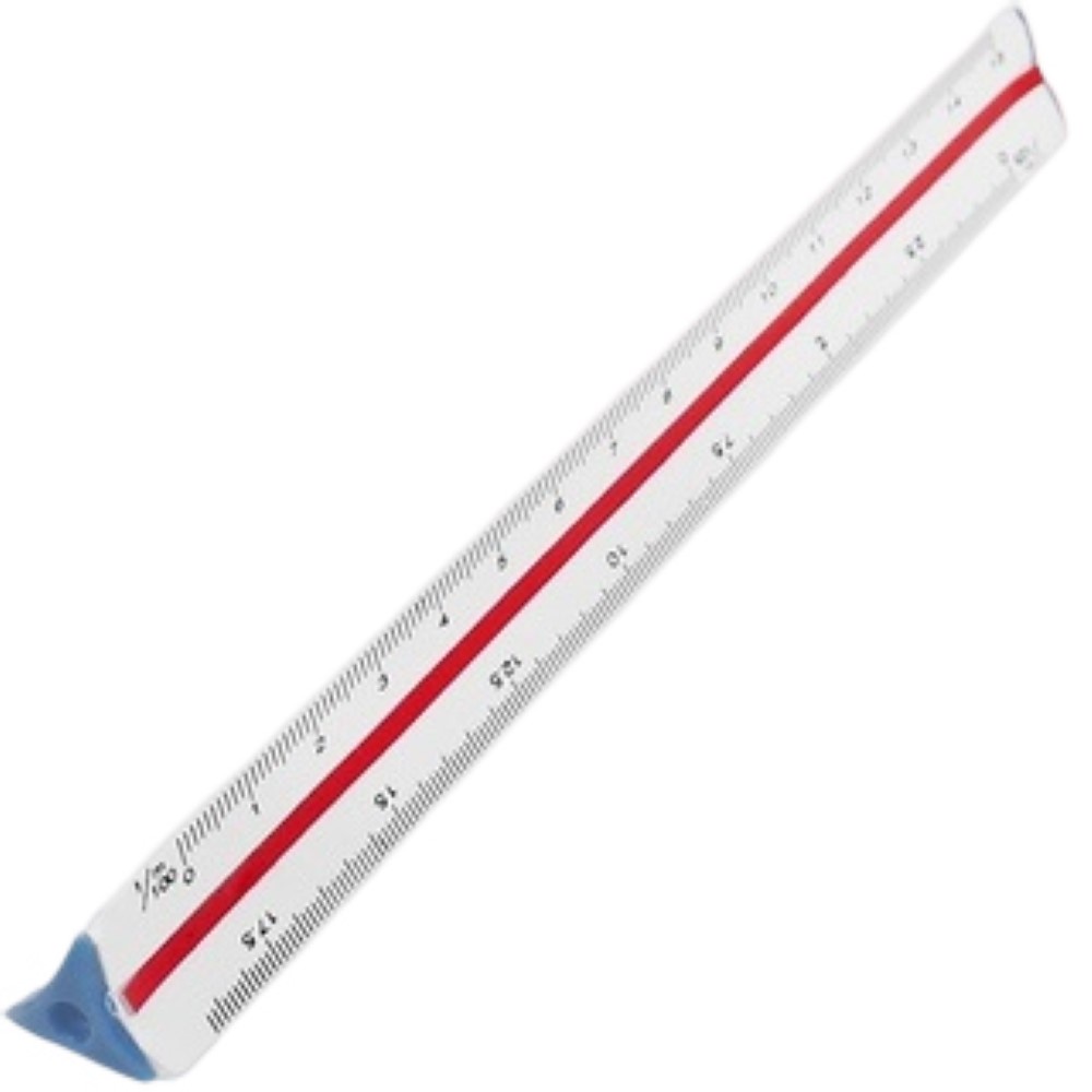 REGUA DE ESCALA Nº 1 ESCALIMETRO TRIANGULAR 6 ESCALAS OFFICE 30CM - WINCY