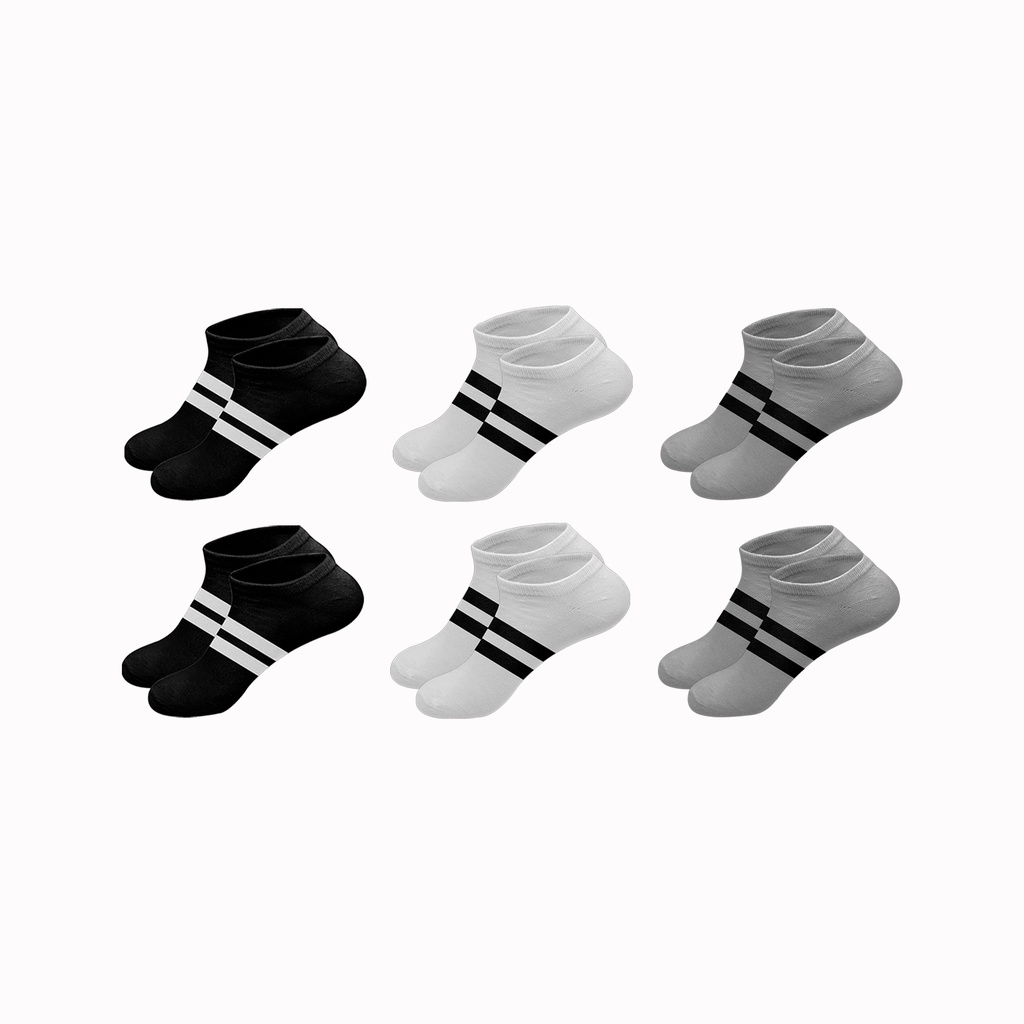 Kit 6 Pares de Meias Cano Curto Algodão Sortido M9