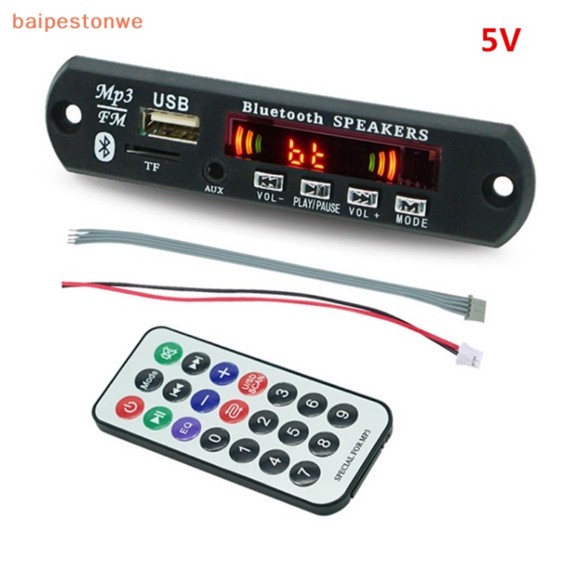 [Placa Sem Fio Bluetooth 5.0 5V MP3 Board Car Audio USB TF FM Módulo De Rádio MP3 Player Com Controle Remoto
