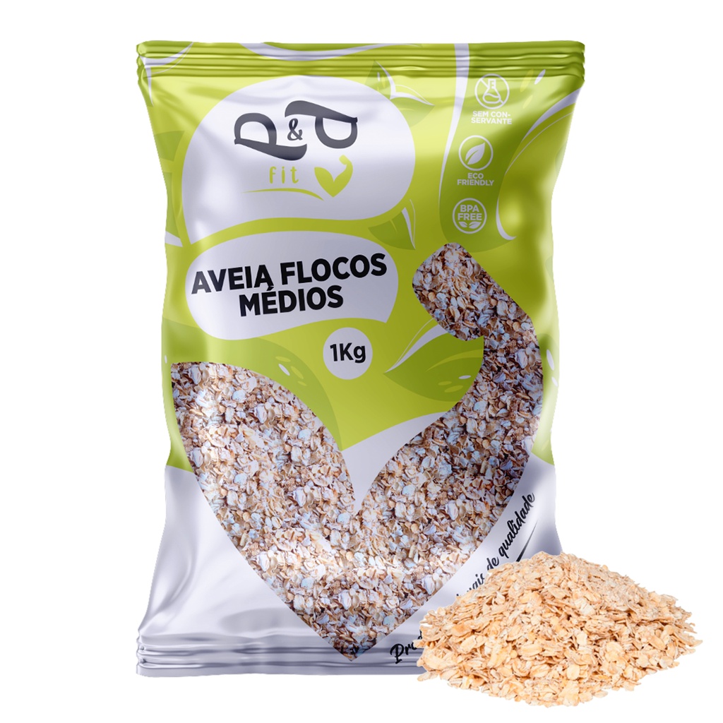 Aveia Flocos Médios - 1Kg - P&P em Oferta na Shopee