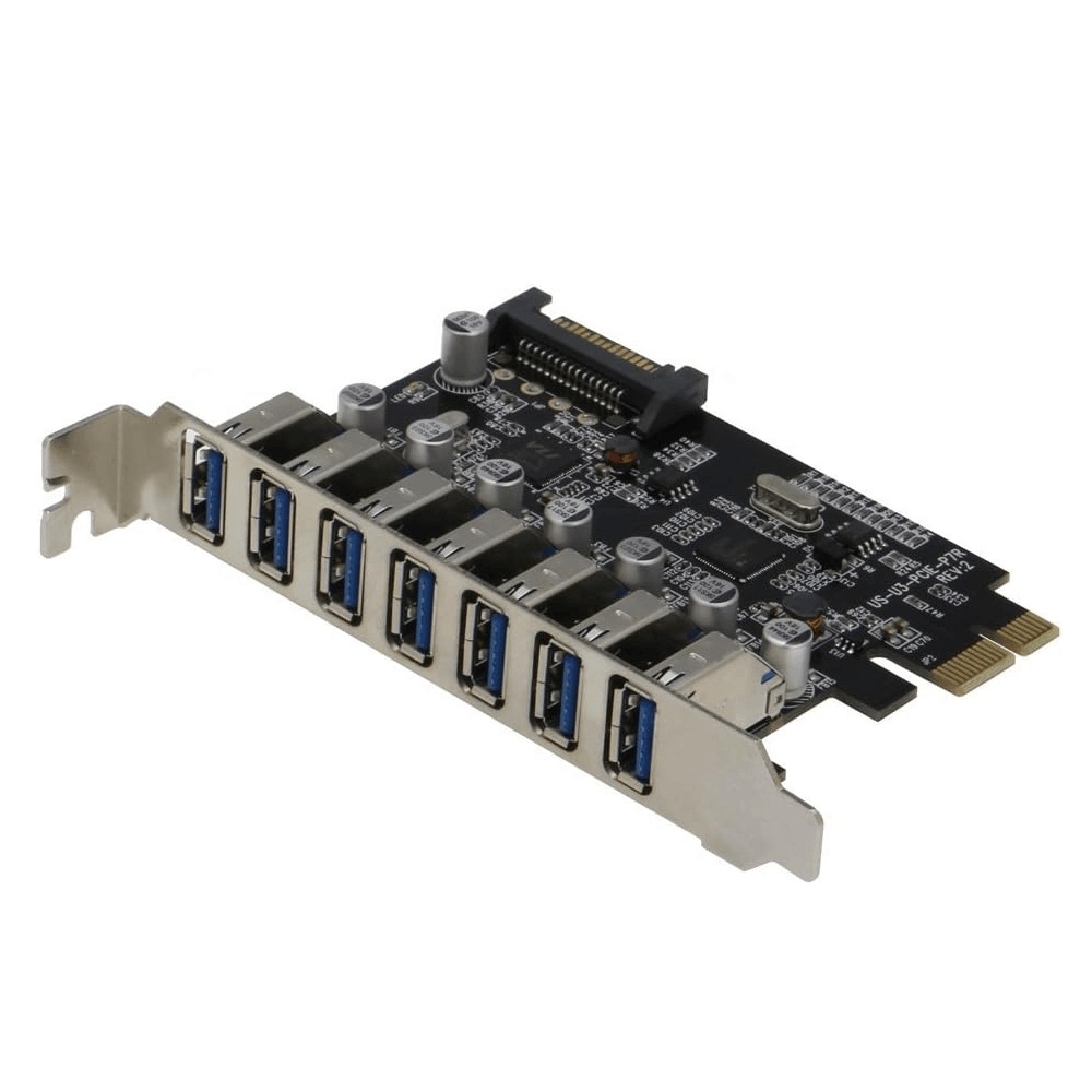 Placa de Expansão Pci-e 7x Portas USB 3.0 Sata Transferência até 5 Gb/s em Oferta na Shopee