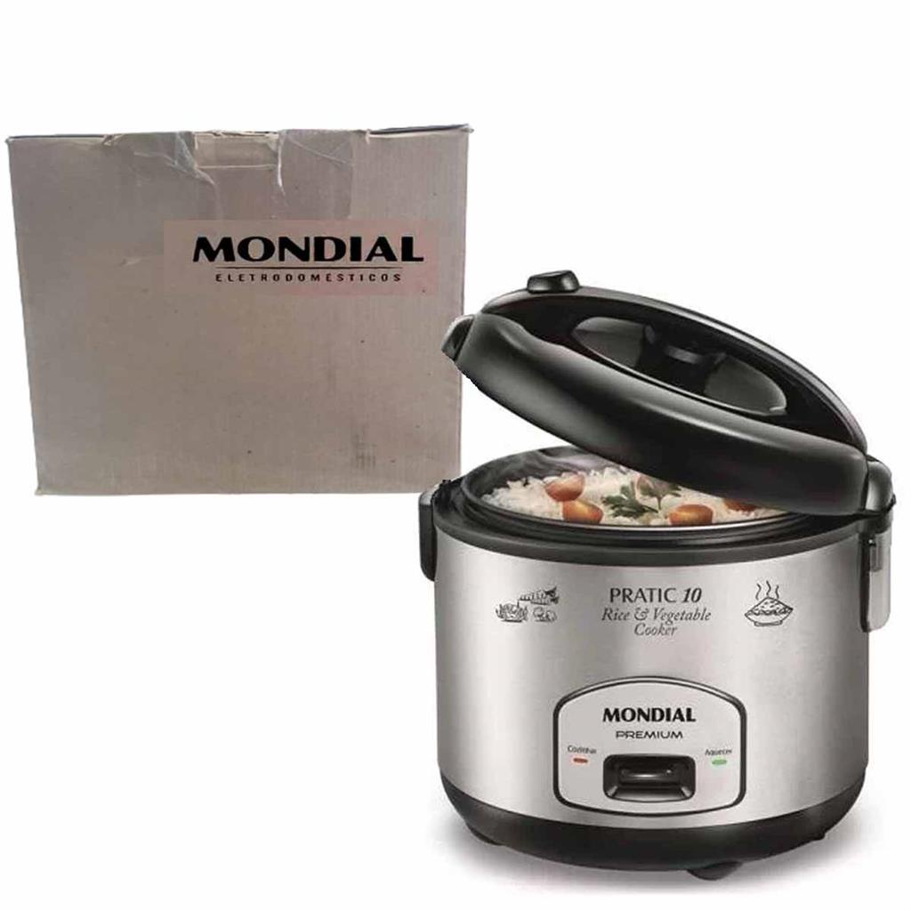 Panela Eletrica Mondial Pe01 Inox 10x arrozeira outlet 127v