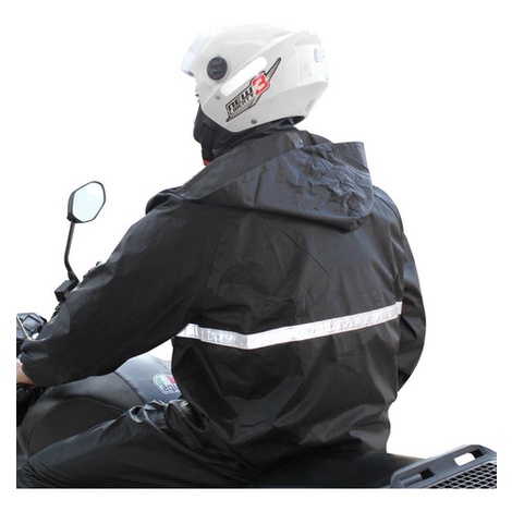 Capa de Chuva Conjunto Completo Para Motoqueiro Adulta Masculina Feminina Com Faixa de sinalizao E Capuz