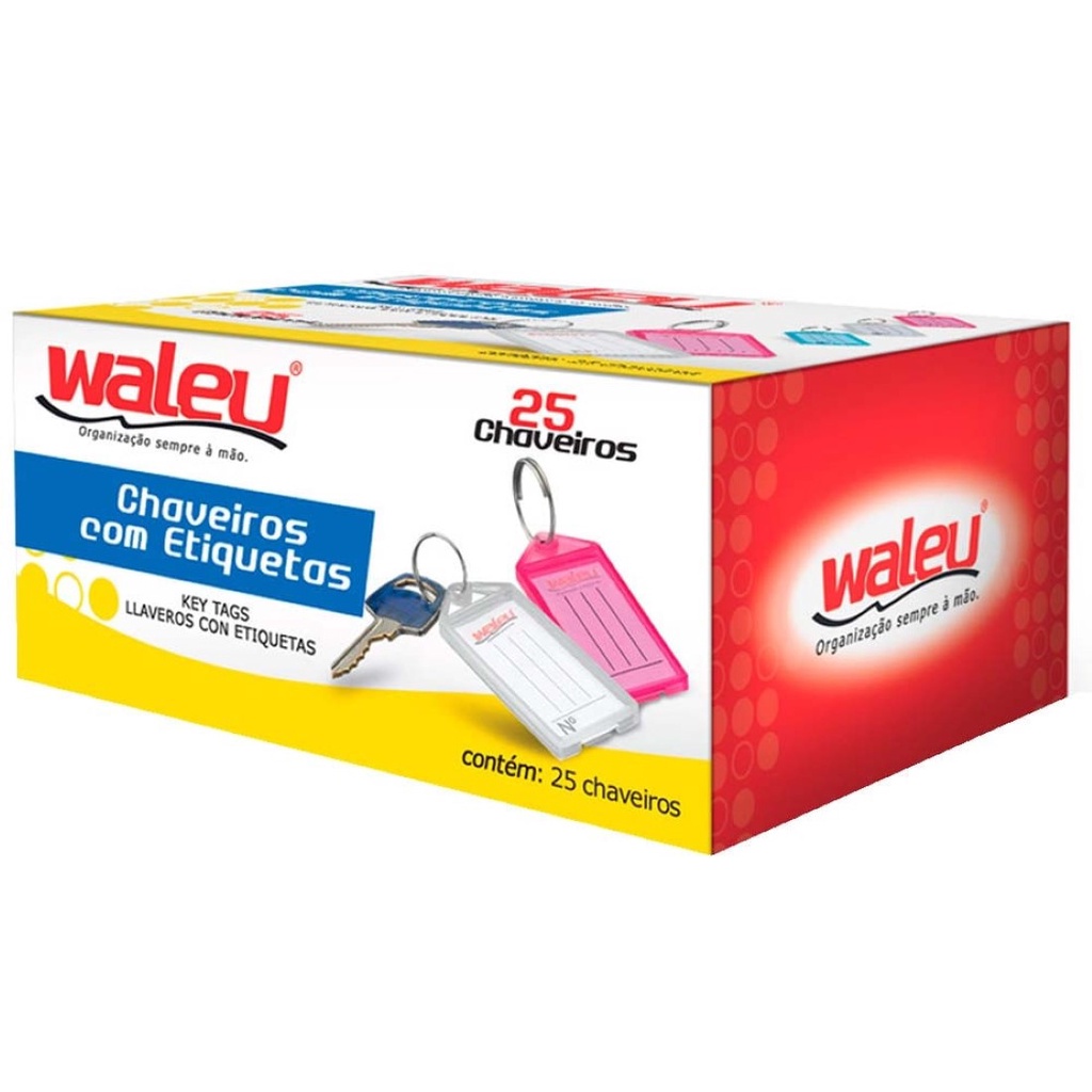 Chaveiro com Etiqueta Organizador Waleu 25 Unidades em Oferta na Shopee