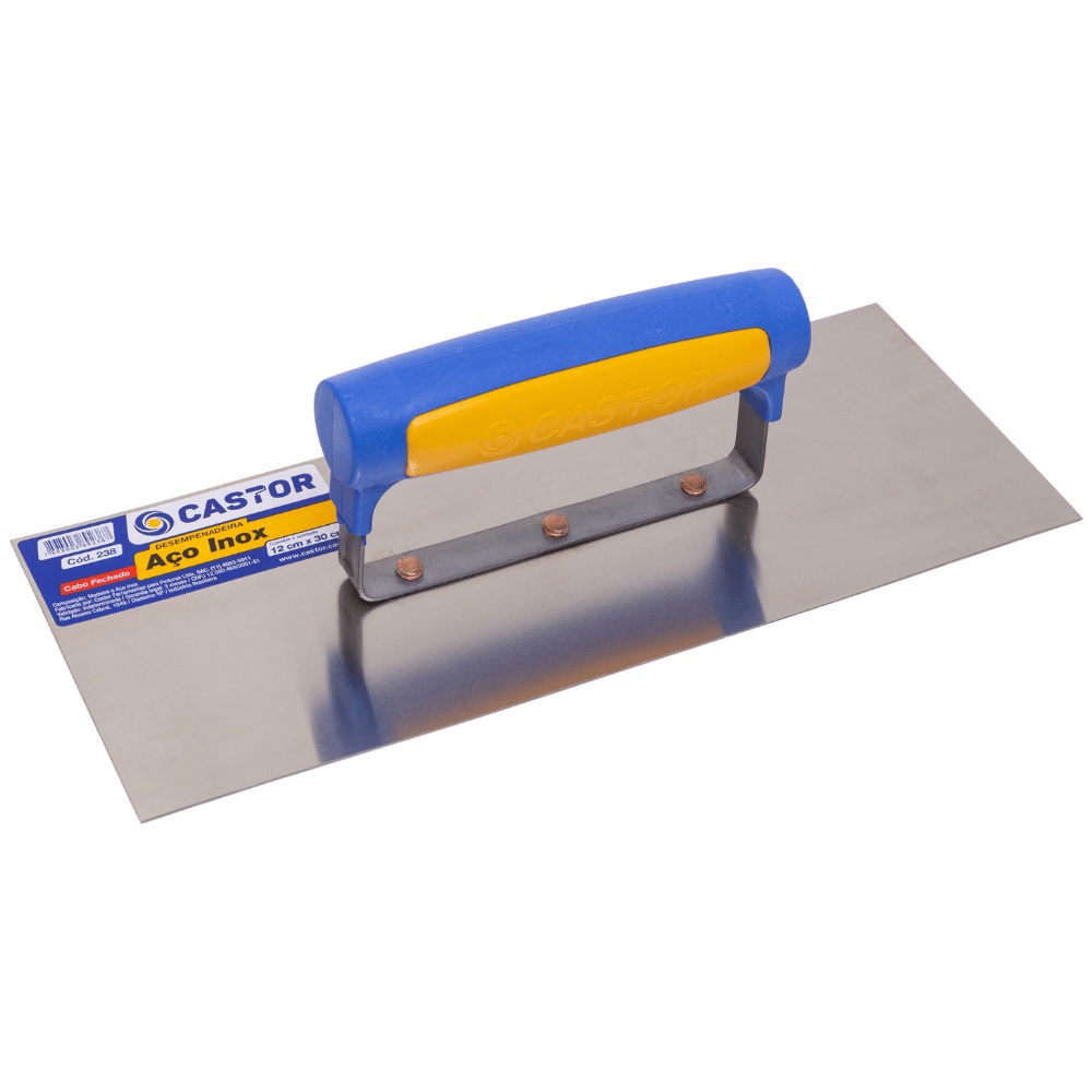 Desempenadeira aço inox 12x30cm Lisa Cabo fechado  - Castor em Oferta na Shopee