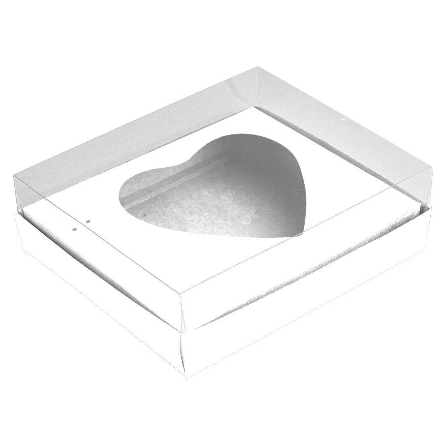 Caixa Coração de Colher - Meio Coração de 500g - Branca - 20,5 x 17 x 6,5 cm - 5 unidades