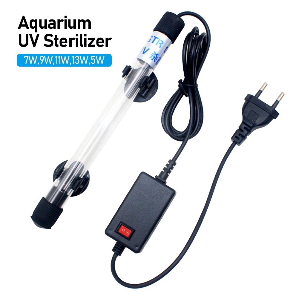 5W / 7W / 9W / 11W / 13W Aquário Esterilizador UV Lâmpada Limpador de água leve para tanque de peixes Lâmpada
