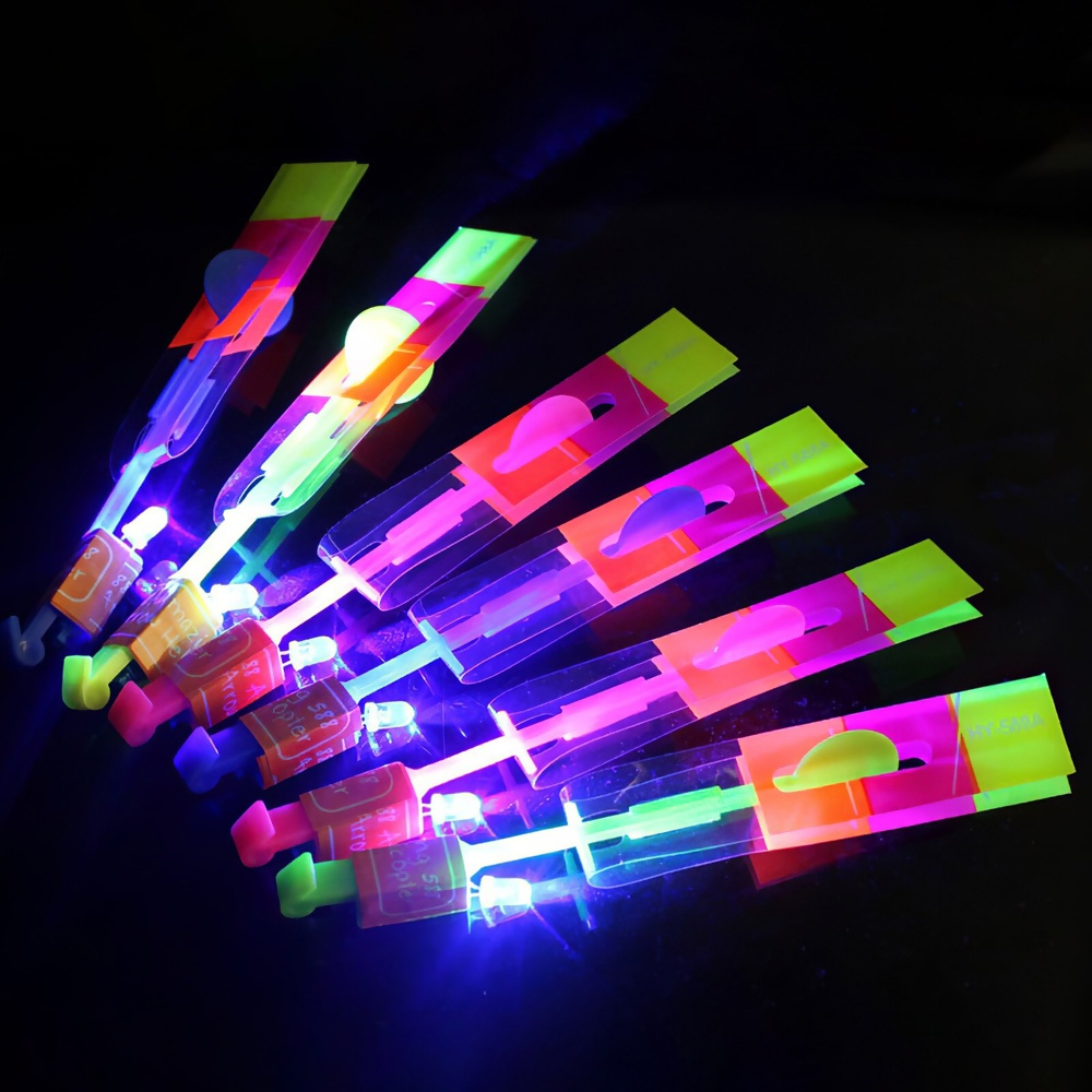 Flecha LED Voadora Com Luz Foguete e Helicóptero Rotativo Brinquedo que Voa Ótimo para Brincar ao Ar Livre Tanto de Dia e De Noite com envio imediato
