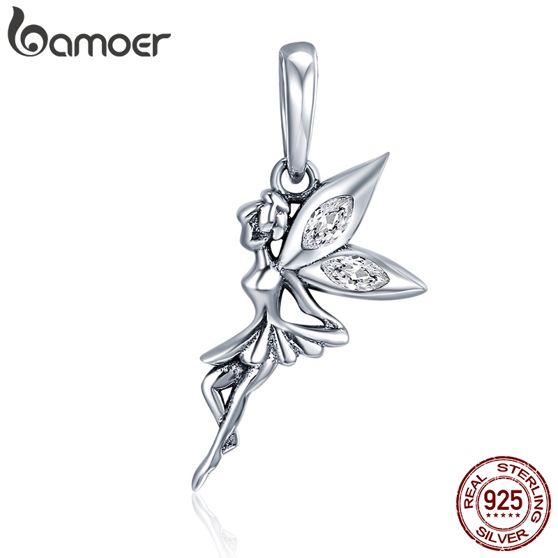Bamoer Pingente De Prata 925 Com Berloque De Flores De Fadas/Acessórios SCC359 em Oferta na Shopee