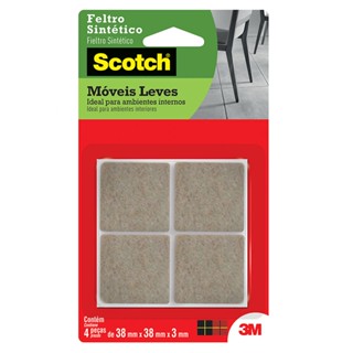 Feltro sintético para móveis leves Scotch quadrado marrom Extra Grande c/4 unid 3M