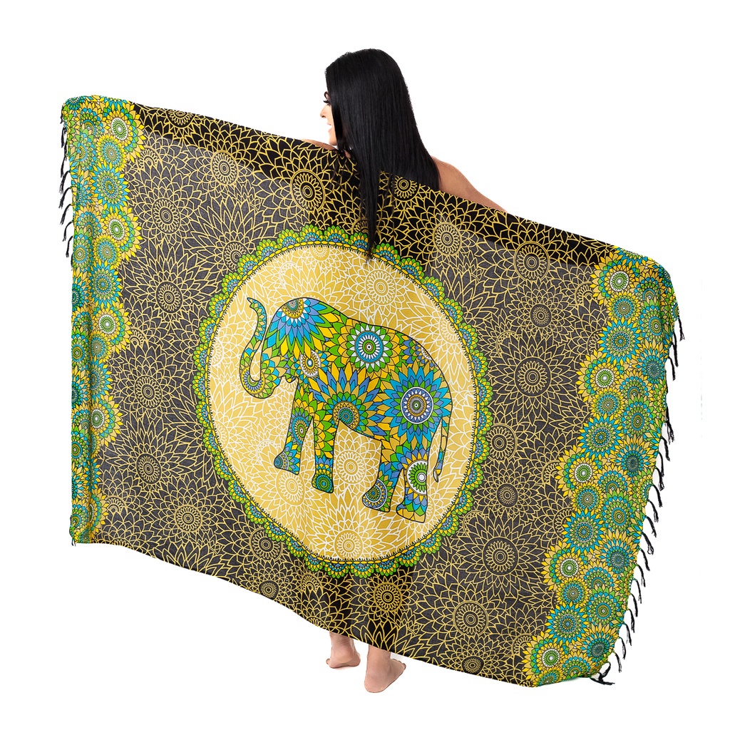 Canga de Praia Elefante Floral Saida Viscose Grande em Oferta na Shopee