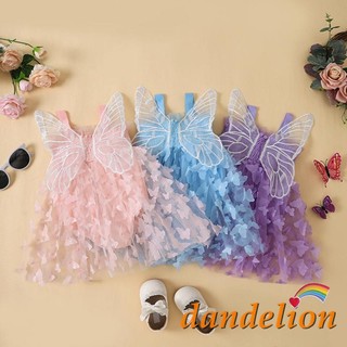 Macacão Vestido de linha A sem mangas para infantil/Bebês menina 0 -24 meses /detalhes de borboleta plissada em tule para festa, azul/roxo/rosa. em Oferta na Shopee