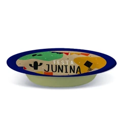 Prato Petisqueira Laminado - Junina Kraft - 18 Cm - 8 Unidades - Cromus - Rizzo